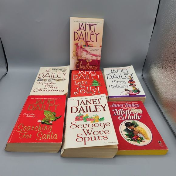 Janet Dailey Christmas Holiday Romance Paperback Books Lot Of 7 - Picture 1 of 16